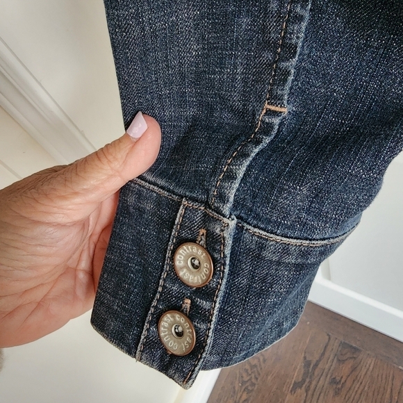 Contrast Y2K 1990s Jean Blazer with Front Pockets XL - Picture 3 of 6